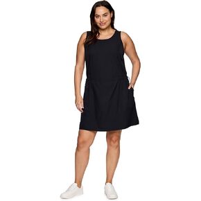 RBX Active Plus Size Woven Tank Dress Women's Quick Dry Sleeveless Dress with Pockets Elastic Waist Hiking Tennis Golf Dress