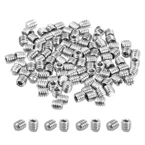 uxcell 100 قطعة برغي مقبس سداسي، M6x16mm 304 مجموعة مقبس رأس من الفولاذ المقاوم للصدأ براغي مسمار مسطح لمقابض الأبواب، إصلاح تركيبات الإضاءة