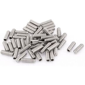 uxcell M4x12mm Metric Stainless Steel Hex Socket Set Cup Point Grub Screws Silver Tone Towel Rack Door Knob 50pcs