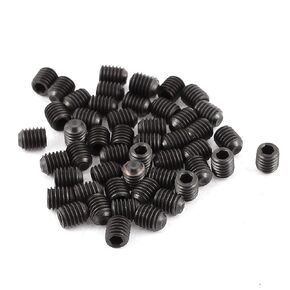 uxcell 50Pcs Black M3 x 20mm Alloy Steel Hex Socket Set Grub Screws Headless Cup Point