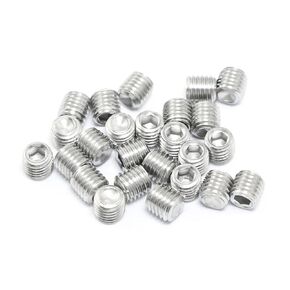 25pcs 1/4-28x1/2" Hexagon Hex Socket Set Screws 304 Stainless Steel Full Thread Cup Point Grub Screws