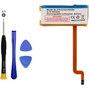 616-0232 Battery for iPod Classic 5th 6th 7th Gen 160GB A1136 (Thick) 850mah,Rechargeable 0 Cycle Battery Compatible with iPod 6th Gen Classic 160GB with Repair Tool Kits