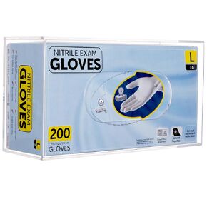 Glove Box Holder Dispenser Wall Mount, Clear Acrylic Double Gloves Rack for Medical, Latex, Rubber, Nitrile, Exam, Disposable Glove Boxes, Plastic Bags Holder Tissues Box Cover