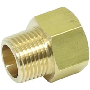 2 Pcs 1/2" NPT Pipe Male x M22 x1.5 Female Metric Gauge Adapter Brass