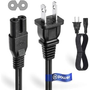T POWER UL Listed for VANKYOs Leisure , Cinemango Q5 , 100 , 460 , 470 , 3W & DR. J Professional HI-04 Portable Movie Mini Projector Power 4FT 2 Prong Ac Lead Cable Cord