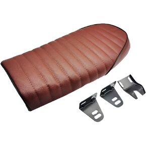 Motorcycle Cafe Racer Seat Universal Flat Brat Vintage Saddle Seat For CB Yamaha XJ (Black)