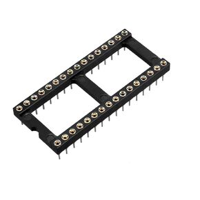 uxcell 12pcs DIP IC Chip Socket Adaptor Solder Type 2.54mm Pitch Dual Row 32 Round Pin 15.2mm Row Pitch