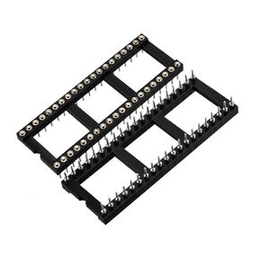 uxcell 6pcs DIP IC Chip Socket Adaptor 2.54mm Pitch 15.2mm Row Pitch 2 Row 40 Round Pins Soldering