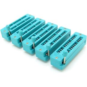 5 pcs 28-pin 28 Pins Test Universal ZIF IC Socket Narrow, Green
