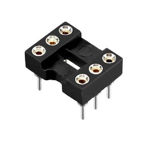 uxcell 2pcs DIP IC Chip Socket Adaptor Solder Type 2.54mm Pitch Dual Row 6 Round Pin 7.6 Row Pitch