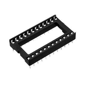 uxcell 6pcs DIP IC Chip Socket Adaptor Solder Type 2.54mm Pitch Dual Row 24 Flat Pin 15.24mm Row Pitch