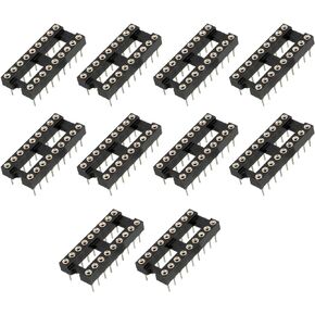 DIP IC رقاقة محول المقبس لحام [للوحة دوائر PCB] - مسافة 2.54 ملم / 18 دبابيس مستديرة / 10 قطع