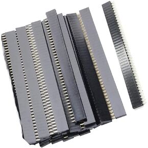 2.54mm 0.1" 1x40Pin Female Socket Pin Row 40P Single Row Straight Female/Male Socket/Pin Header Connectors, Pack of 20