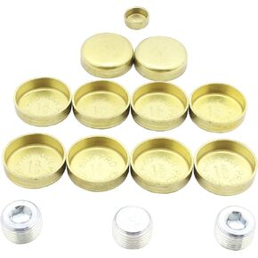 DNJ FPS1100 Brass Freeze Plug Set for 1999-2013 / Chrysler, Dodge, Jeep, Mitsubishi, Ram / 4.7L / V8 / 16V / SOHC / 285cid, 287cid