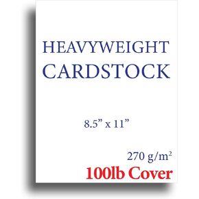 Extra Thick Cardstock - 100lb Cover (270gsm) - Blank White 8.5 x 11 - Heavyweight Printer Paper for Inkjet/Laser - 50 Sheets Pack