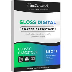 Double-Sided Heavyweight Gloss Digital C2S Cardstock – Perfect for Color Laser Printing, Flyers, Brochures, Photos | 8.5" x 11" | 100lb Cover | Acid Free, Glossy Coated on Both Sides | 50 Sheets