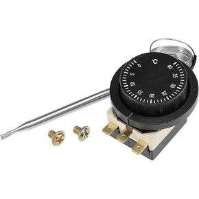 uxcell 1NO 1NC 250/380V 16(2) A 0-40C Temperature Control Switch Capillary Thermostat for Oven Refrigerator Heater, 1.5m Length, with 2 Screws