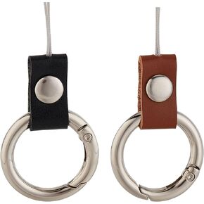 GORGECRAFT 2PCS Keyring with Strap Short Lanyard Black Cell Phone Finger Ring Phone Charms Grip Holders Finger Ring Strap Kickstand for Small Electronic Devices USB Flash Drive MP3 Player Keys ID Card