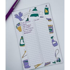 House Cleaning To Do List Notepad - 25 Sheets Check Off Chore Chart - Housekeeping Essentials for Daily Weekly Monthly Shcedule Planning