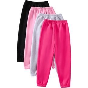 Floerns Toddler Girl's 4 Pcs Sweatpants Elastic Waist Athletic Jogger Pants