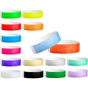 WristCo Tyvek Wristbands Color Variety Pack - 160 Count ¾" x 10"- Waterproof Recyclable Comfortable Tear Resistant Paper Bracelets Wrist Bands for Events Concert Festival Admission Party | 16 Colors