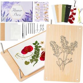 R HORSE Large Flower Press Kit - Wooden Flower Pressing Kit 6 Layers 10.8 x 6.8 inch DIY Flower Pressing Kit with Storage Bag&30 Blotting Papers DIY Pressed Flower Arts Crafts Gifts for Adults Lovers in Kuwait