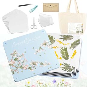TOVIDO Flower Pressing kit for Adults - 10x10 Inch 6-Ply Wooden Flower Press Kit,3-5 Day Quick Drying Flowers, DIY Arts & Crafts Kit for Plant Lovers (Blue L)