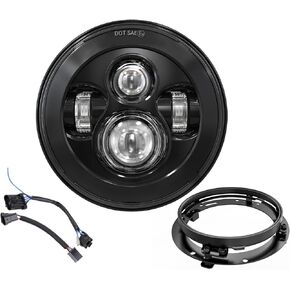 Z-OFFROAD New 7 inch LED Headlight High Low Beam Headlamp Compatible With Harley Davidson Street Glide Electra Glide Ultra Classic Road King Heritage Softail Fatboy CVO Tri Motorcycle - Black