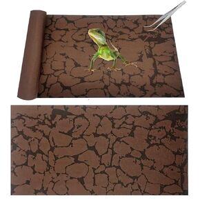 Tfwadmx Reptile Carpet Sand Mat for Bearded Dragon Terrarium Substrate Liner Brown Leopard Gecko Tank Accessories Lizard Bedding Mats for Tortoise Turtle Snake Chameleon with Tweezers 12x20In (2 Pcs)