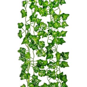 LEFV™ Ivy Garland 6 Feet Long Artificial Vine Plant Leaves Silk Greenery Chain Wedding Party Supplies Garlands Home Garden Wall Decoration Sweet Potato Leaf, Pack of 1