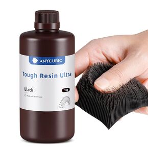 ANYCUBIC Ultra Tough Resin, 3D Printer Resin with Strong Impact Resistance and High Flexibility, Suitable for Direct Use or as an Additive, Wide Compatible for LCD Resin 3D Printers (Grey, 1kg)