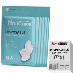 غطاء مرحاض ورقي للاستعمال مرة واحدة (مجموعة مكونة من 60 قطعة) مناسب للأطفال والبالغين المسافرين أو الفنادق والمراحيض العامة، إلخ.) غطاء مقعد مرحاض قابل للتصرف للاستعمال مرة واحدة، سهل الحمل in Kuwait