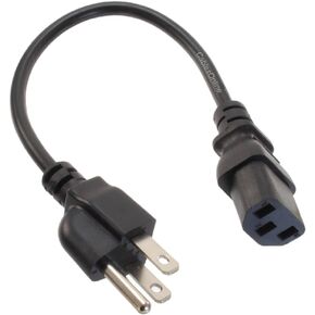 CablesOnline 1ft. Short 3-Conductor PC Power Cord, 18AWG NEMA 5-15P to IEC-60320-C13 Cable, PC-111