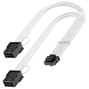 Bangfun PCIE 5.0 RTX 4070Ti 16Pin GPU Power Extension Cable, PCI-e 5.0 12VHPWR GPU Cable Adapter 16Pin(12+4) Male to 2X8Pin Female Extension Cord Designed for Geforce RTX 4070 4070 Super-13Inch Black