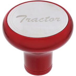 United Pacific 22967 - Air Brake Valve Control Knob - "Tractor" Deluxe Aluminum Screw- On, With Stainless Plaque - Candy