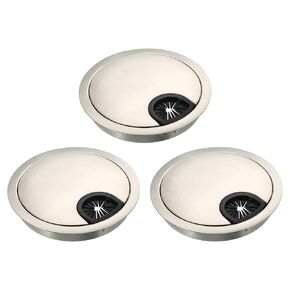 uxcell 3Pcs Cable Hole Cover, 3-5/32" Zinc Alloy Desk Wire Cord Cable Grommets Hole Cover for Office PC Desk Cable Cord Organizer, Black