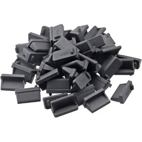 Pack of 20 Silicone USB Port Cover Anti Dust Protector for Female End0.5 x 0.3 x 0.24 inch Black