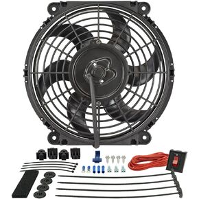 Derale 16510 10" Tornado Electric Fan Premium Kit , Black