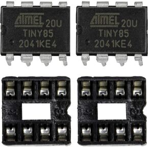 2pcs ATTINY85-20U ATTINY85-20PU and 8Pin DIP IC Socket