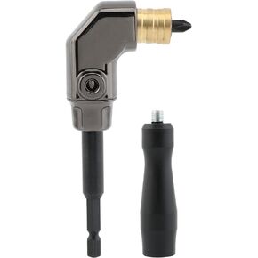 Durable Right Angle Drill Attachment, Detachable 90 Degree Screwdriver Right Angle Drill Attachment DIY Socket Adapter For Use with Cordless Drill and Impact Driver