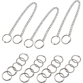 3Pcs Matching Iron Chain + 20Pcs Iron Chain Ring for Hanging the Self Made SignSilver Hardware Accessory Kit
