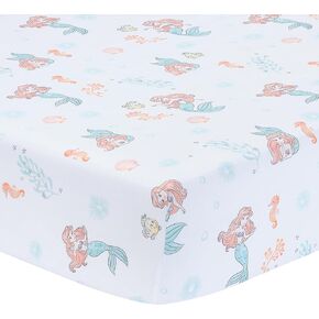 Bedtime Originals Disney Baby The Little Mermaid White Fitted Crib Sheet - Ariel
