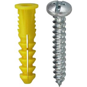 2AK Anchor Kit, 10 by 1-Inch Length Screw, 122 Anchor, Yellow