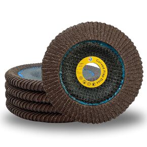 WA 5PCS - 5"x7/8" Calcined Alumina 40# Curved Edge Flap Disc for Fillet Weld, Curve Radial Type, Angle Grinder Sanding Disc, High Performance Edge Grinding, 5 Inch GRIT 40
