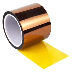 BOMEI PACK Heat Resistant Tape,4 Inch x 108 ft (33m),Wide Roll Heat Tape,High Temperature Tape,Heat Vinyl Press Tape for Heat Transfer,Polyimide Tape for Protecting CPU, PCB Circuit Board