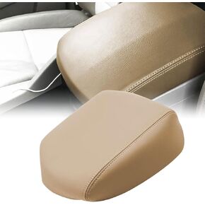 Leather Center Console Lid Armrest Cover Skin Black Compatible with Honda Pilot 2009 2010 2011 2012 2013 2014 2015 (Leather Part only)