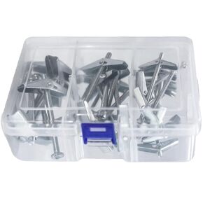 Octopus 48 - Pieces Drywall Phillips Spring Loaded Flip Toggle Bolt Wing Nut Assorted Kit Zinc Plated Heavy Duty Anchor Screw for Hollow Wall TV Anchor Kit - 1/8 Inch, 3/16Inch, 1/4Inch
