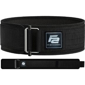 Fit Active Sports Self Locking Weight Lifting Belt | Premium Weightlifting Belt for Cross Training, Fast Locking Release Mechanism for Fitness and Power Lifting - Weightlifting Back Support for Men and Women