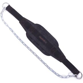 HemeraPhit Weighted Chin Up Belt with Chain Dip Belt Powerlifting Strength Training Pull Up Belt Waist Back Support