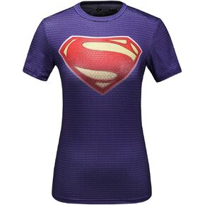 Red Plume® Women's Compression Sports Tech Cool S Man Logo Short Sleeve T-Shirt